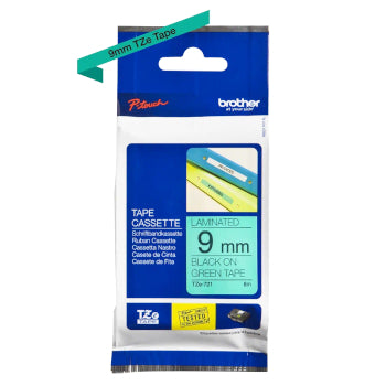 Fita Laminada 9mmx8mts Verde/Preto