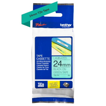 Fita Laminada 24mmx8mts Verde/Preto