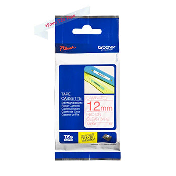 Fita Laminada 12mmx8mts Transparente/Vermelho