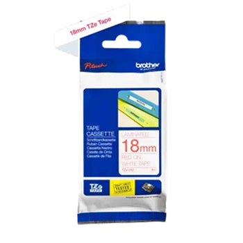 Fita Laminada 18mmx8mts Branco/Vermelho