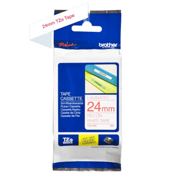 Fita Laminada 24mmx8mts Branco/Vermelho