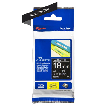 Fita Laminada 18mmx8mts Preto/Branco