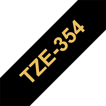 Fita Laminada 24mmx8mts Preto/Dourado
