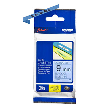 Fita Laminada 09mmx8mts Azul/Preto