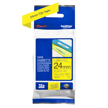 Fita Laminada 24mmx8mts Amarelo/Preto