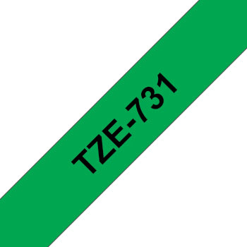 Fita Laminada 12mmx8mts Verde/Preto