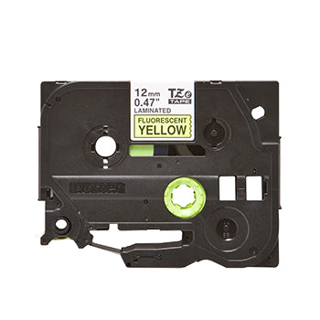 Fita Laminada 12mmx5mts Fluorescente Amarelo/Preto