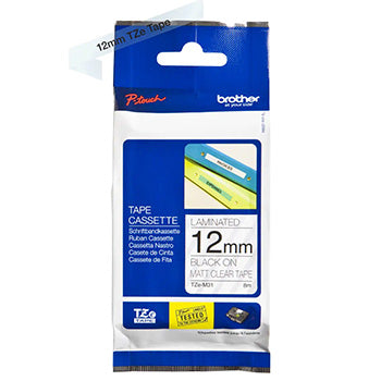 Fita Laminada 12mmx8mts Transparente/Preto