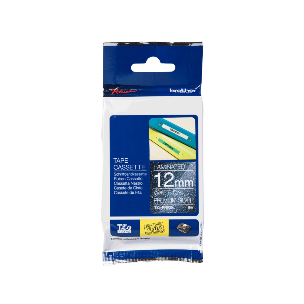 Fita Laminada 12mmx8mts Premium Prata/Branco
