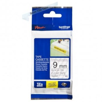 Fita Laminada SuperAdesiva 9mmx8mts Transparente/Preto