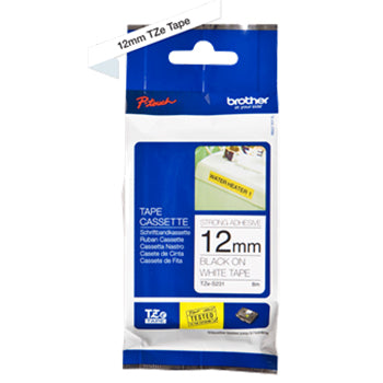 Fita Laminada SuperAdesiva 12mmx8mts Branco/Preto
