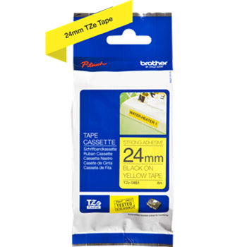 Fita Laminada SuperAdesiva 24mmx8mts Amarelo/Preto