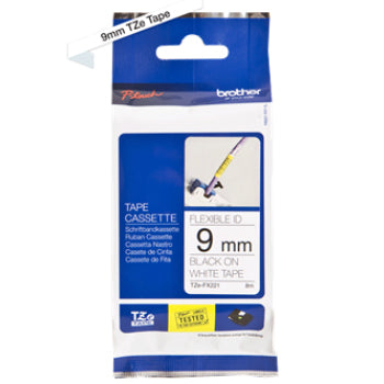 Fita Laminada Flexivel 09mmx8mts Branco/Preto