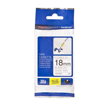 Fita Laminada Flexivel 18mmx8mts Branco/Preto