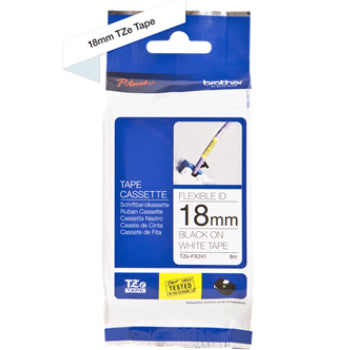 Fita Laminada Flexivel 18mmx8mts Branco/Preto