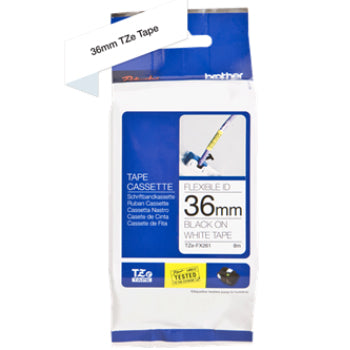 Fita Laminada Flexivel 36mmx8mts Branco/Preto