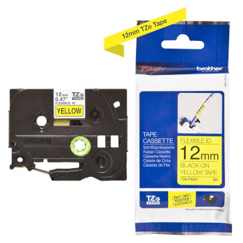 Fita Laminada Flexivel 12mmx8mts Amarelo/Preto