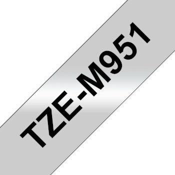 Fita Laminada 24mmx8mts PrateadoMate/Preto Metálica
