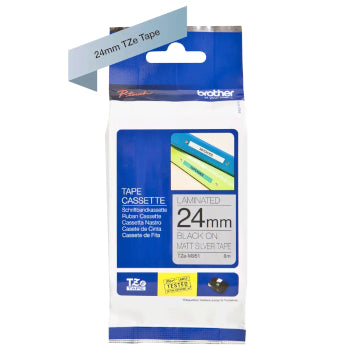 Fita Laminada 24mmx8mts PrateadoMate/Preto Metálica