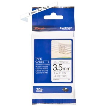 Fita Não Laminada 03,5mmx8mts Branco/Preto