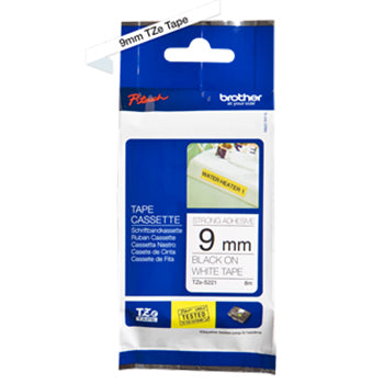 Fita Laminada SuperAdesiva 09mmx8mts Branco/Preto