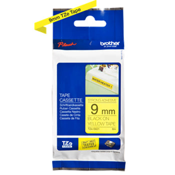 Fita Laminada SuperAdesiva 09mmx8mts Amarelo/Preto