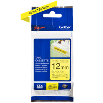 Fita Laminada SuperAdesiva 12mmx8mts Amarelo/Preto