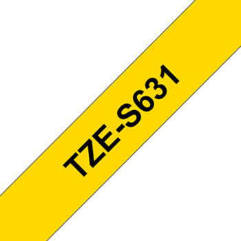 Fita Laminada SuperAdesiva 12mmx8mts Amarelo/Preto