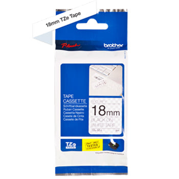 Fita Laminada Segurança 18mmx8mts Branco/Preto