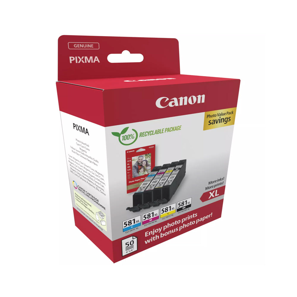 Pack Tinteiros Canon 581XL 4 Cores 2052C006 8,3ml