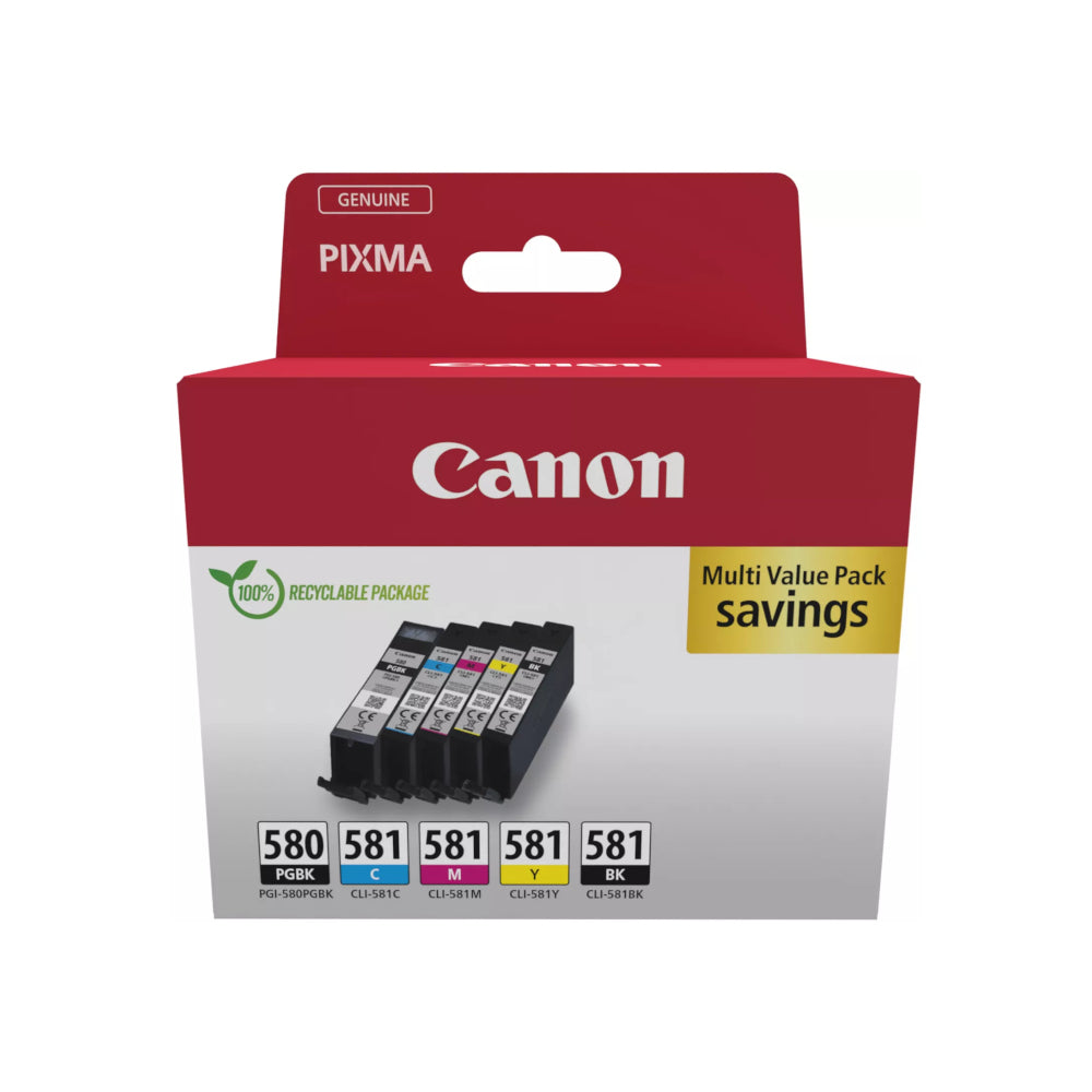 Pack 5x Tinteiros Canon 580/581 4 Cores 2078C007