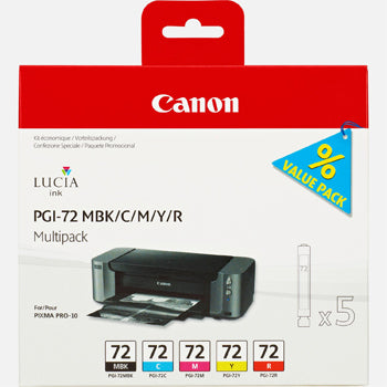 Pack Tinteiro Canon 72 5 Cores 6403B007 14ml