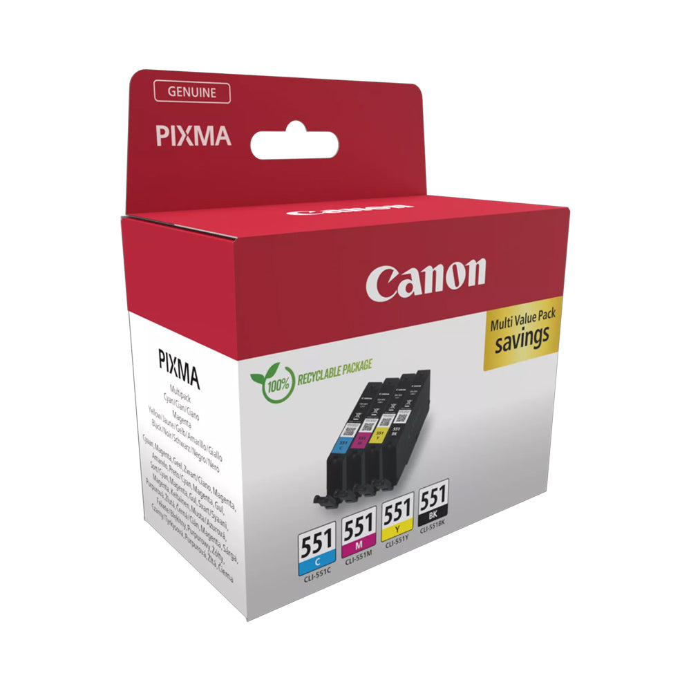Pack Tinteiros Canon 551 4 Cores 6509B015 7ml