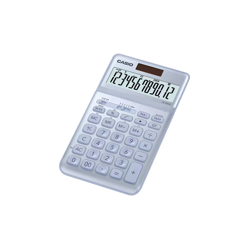 Calculadora Secretária Casio JW200SCBU Azul Claro 12 Dígitos