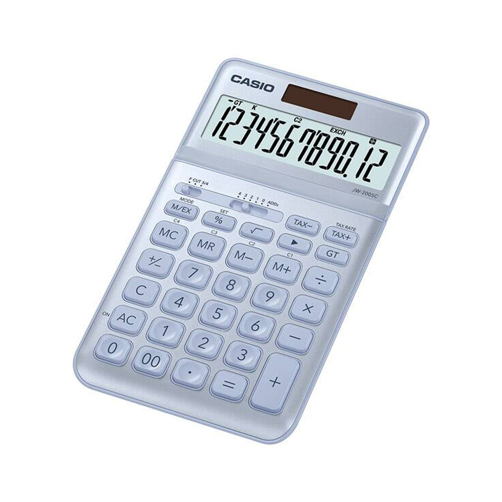 Calculadora Secretária Casio JW200SCBU Azul Claro 12 Dígitos