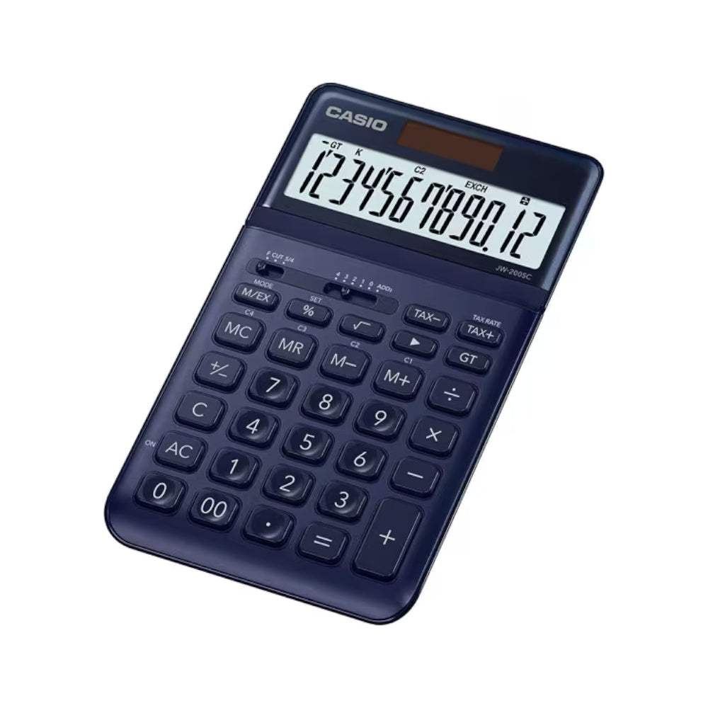 Calculadora Secretária Casio JW200SCNY Azul Escuro 12 Dígito