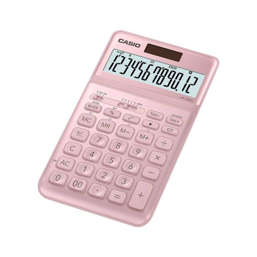 Calculadora Secretária Casio JW200SCPKS Rosa 12 Dígitos