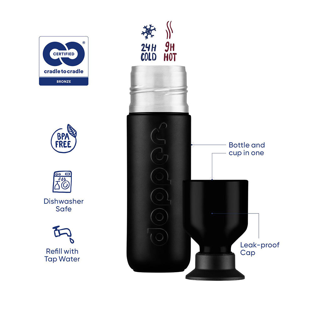 Garrafa Dopper Térmica Blazing Black 350ml