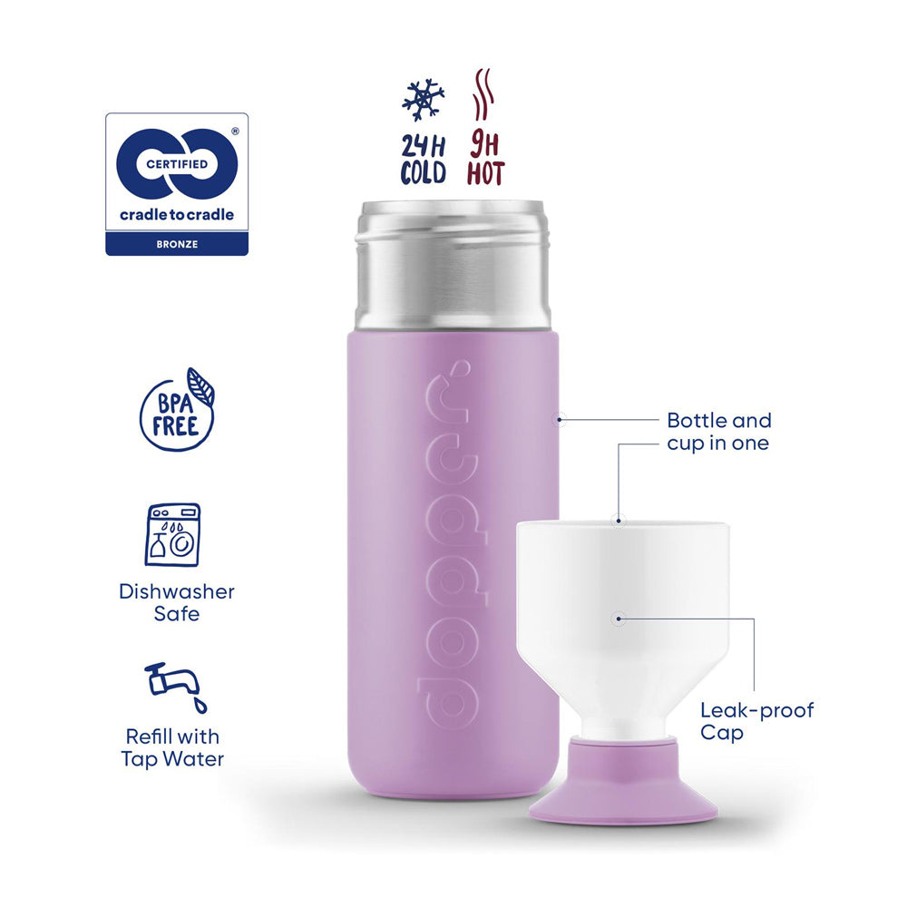 Garrafa Dopper Térmica Throwback Lilac 580ml