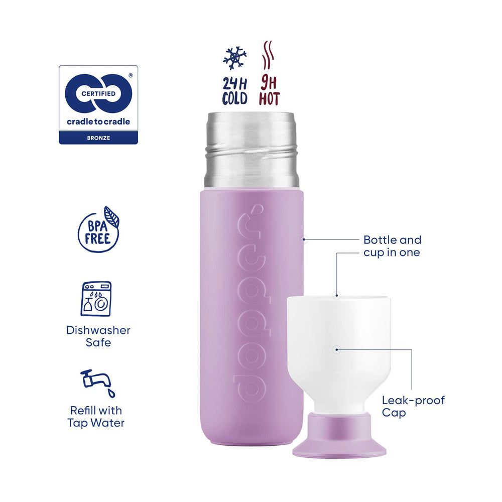 Garrafa Dopper Térmica Throwback Lilac 350ml