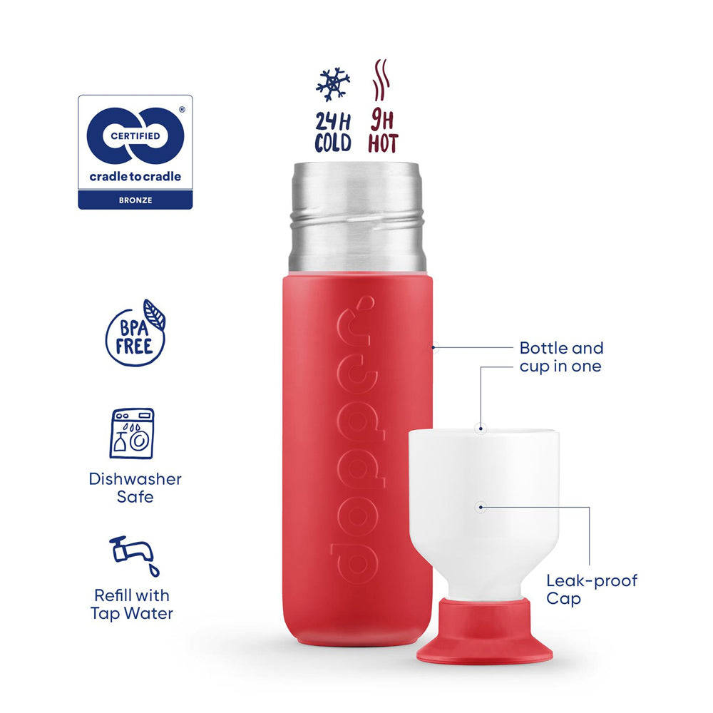 Garrafa Dopper Térmica Deep Coral 350ml