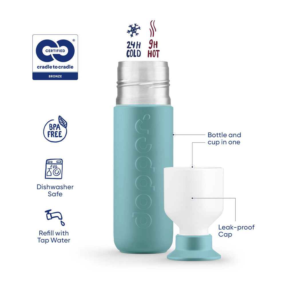 Garrafa Dopper Térmica Bottlenose Blue 350ml