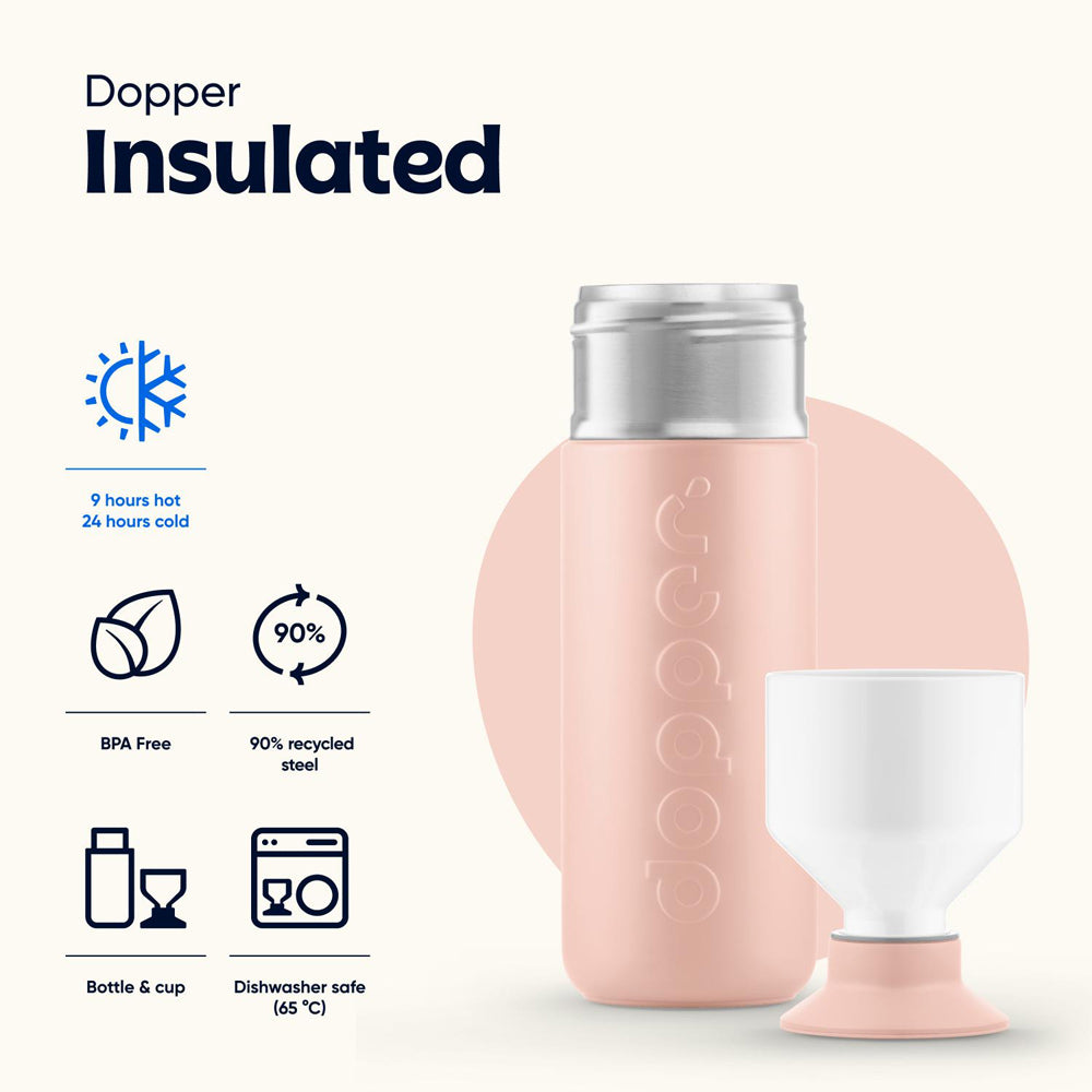 Garrafa Dopper Térmica Pebble Peach 580ml