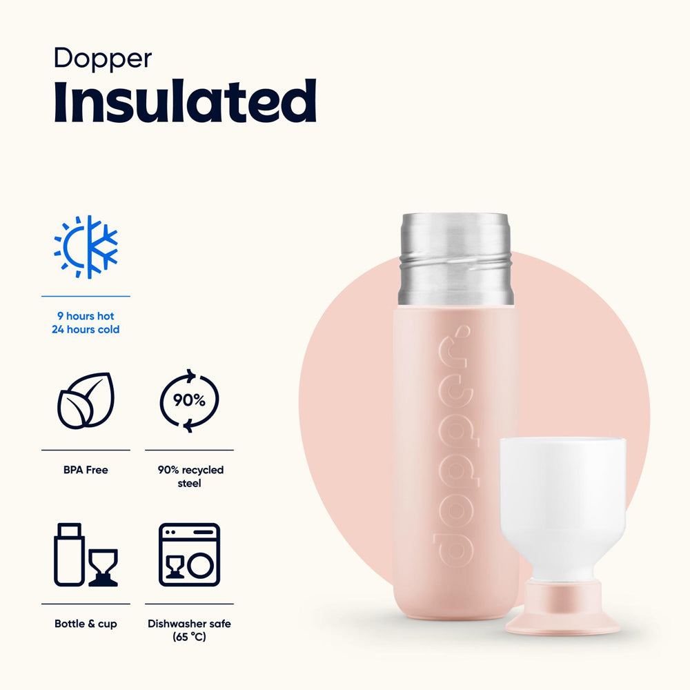 Garrafa Dopper Térmica Pebble Peach 350ml