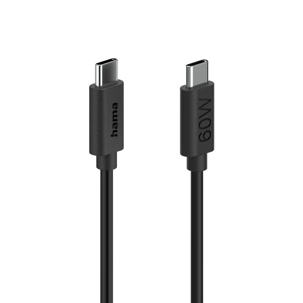 Cabo USB-C 2.0 Macho/USB-C Macho 60W 1,2m Preto