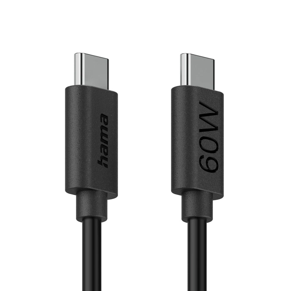 Cabo USB-C 2.0 Macho/USB-C Macho 60W 1,2m Preto