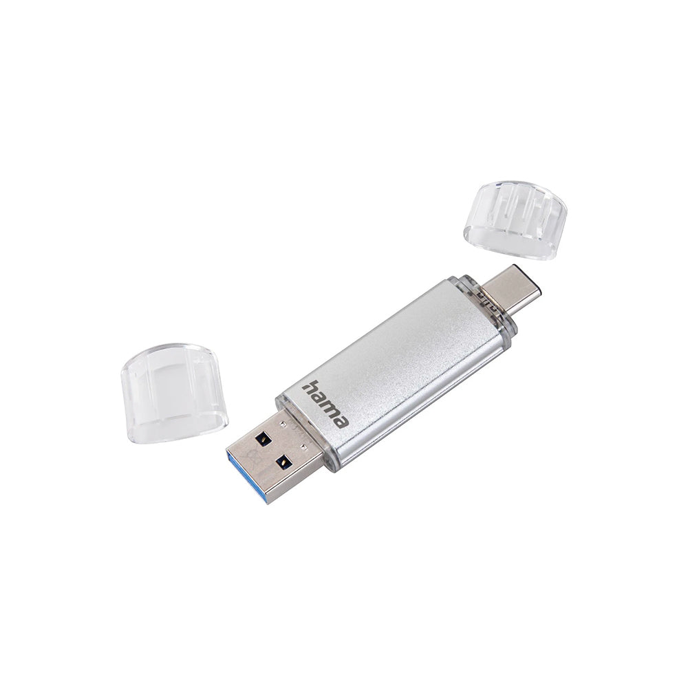 Pen Drive 64GB USB-C 3.1 + USB-A 3.0 Hama C-Laeta Prata