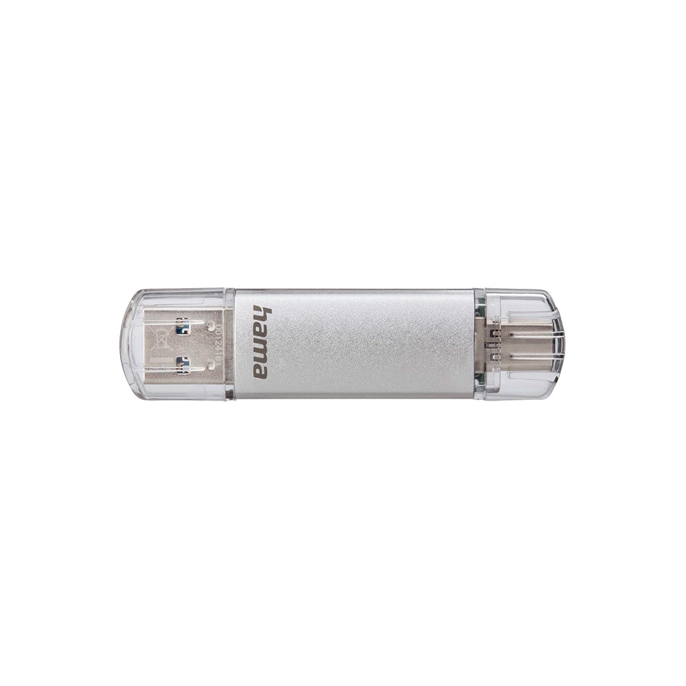 Pen Drive 64GB USB-C 3.1 + USB-A 3.0 Hama C-Laeta Prata