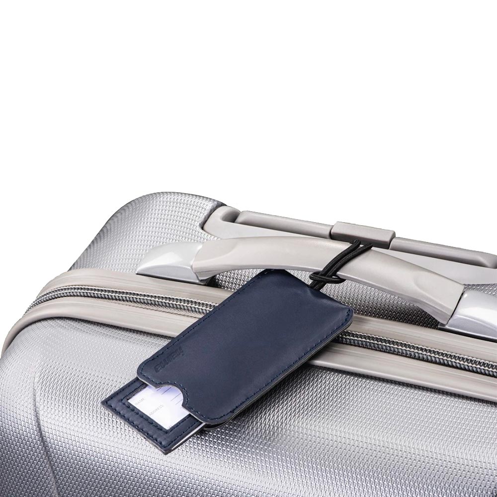 Etiqueta Identificação c/Bolsa para Mala Viagem Azul Escuro