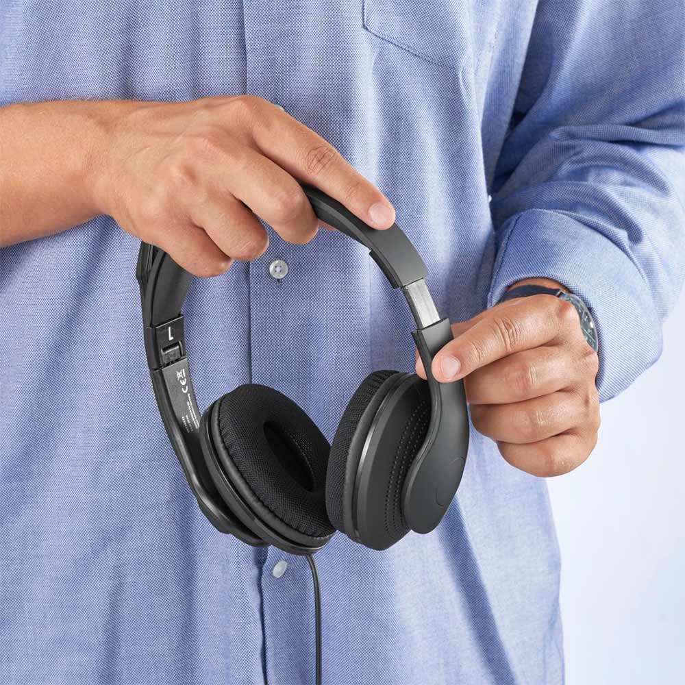 Headset Hama HS-USB300 V2 USB-A Preto